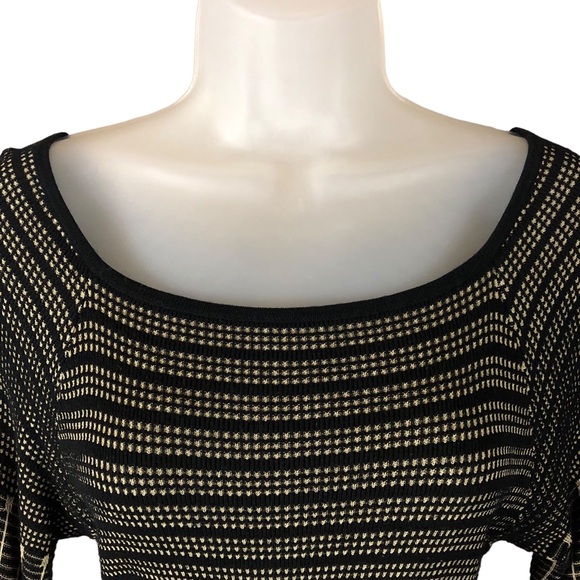 Women's Max Studio Multi Patterned Textured Black and Beige Dress. Size Medium. - Picture 7 of 13